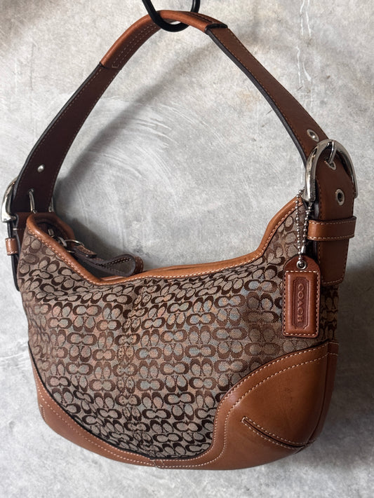 VINTAGE COACH BEIGE HOBO HANDBAG