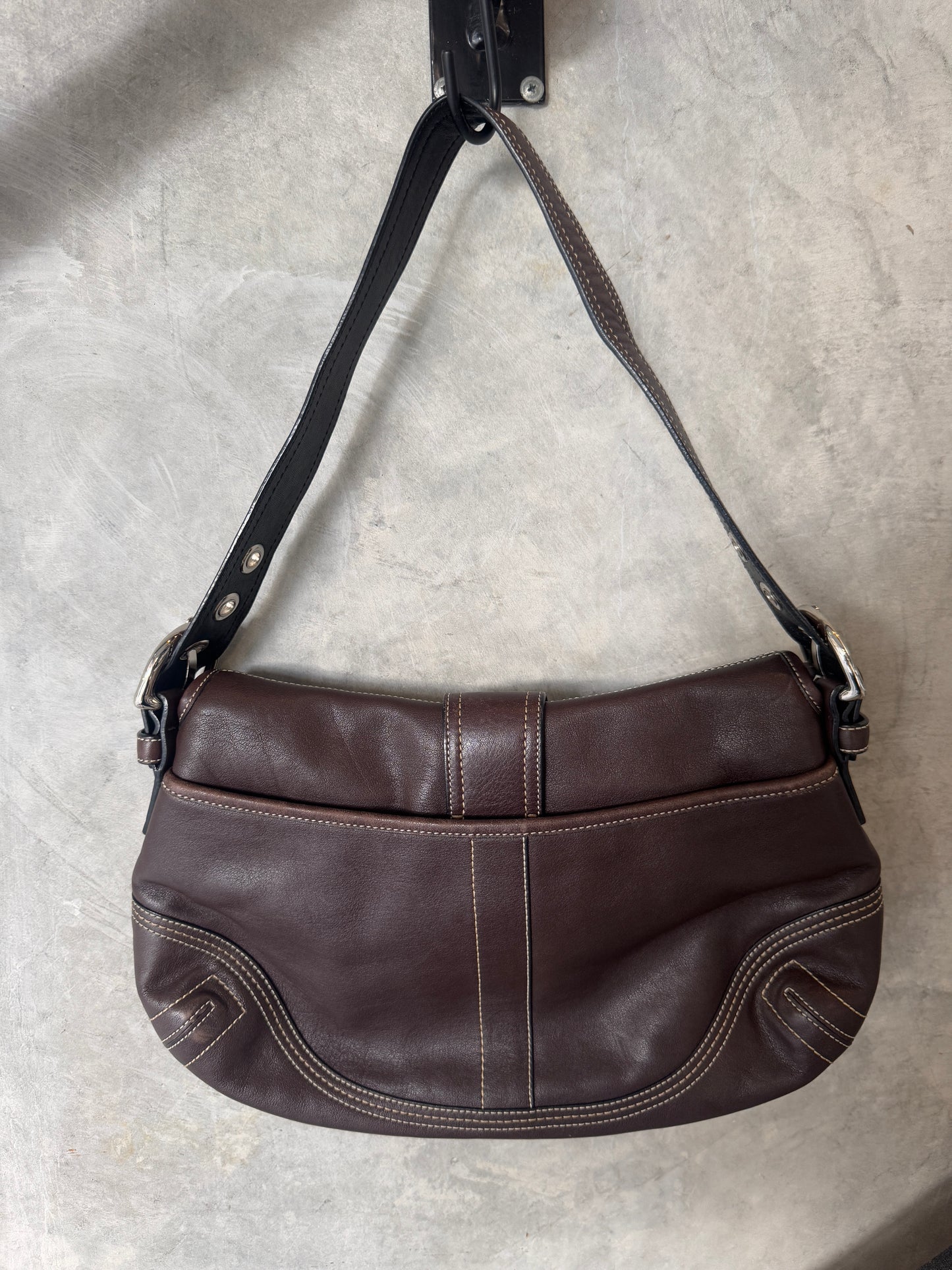 COACH SOHO DARK BROWN LEATHER SHOULDER BAG