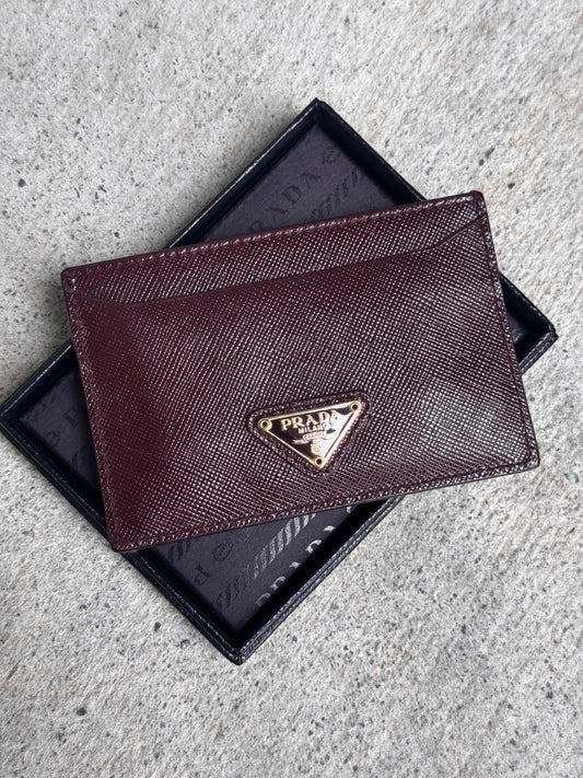 PRADA LOGO PLATE CARD HOLDER