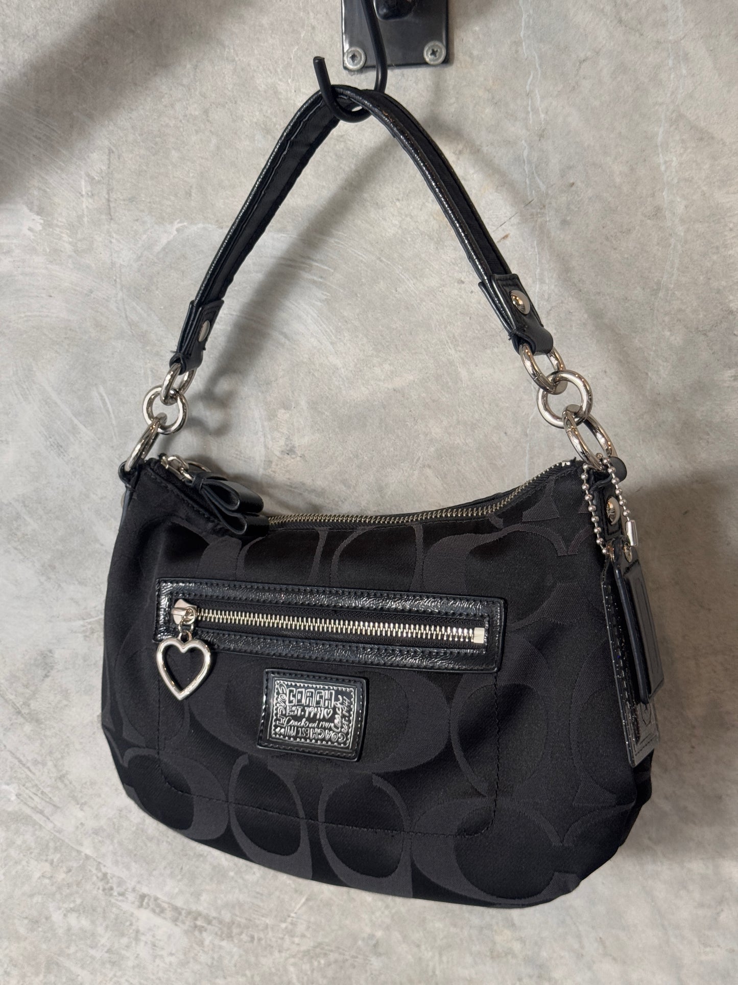 VINTAGE Y2K BLACK COACH POPPY BEIGE HANDBAG