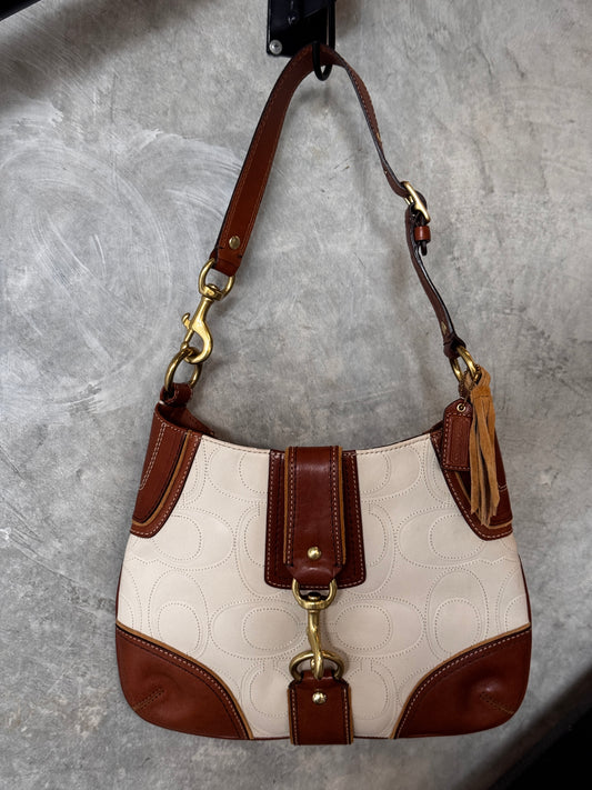 VINTAGE COACH HOBO LEATHER SHOULDER BAG