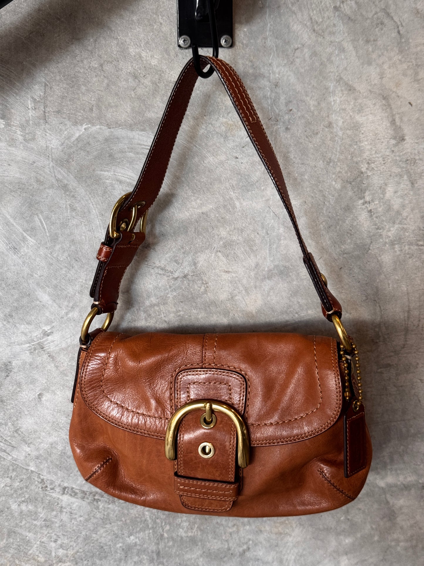 AUTHENTIC COACH SOHO BROWN LEATHER SHOULDER BAG