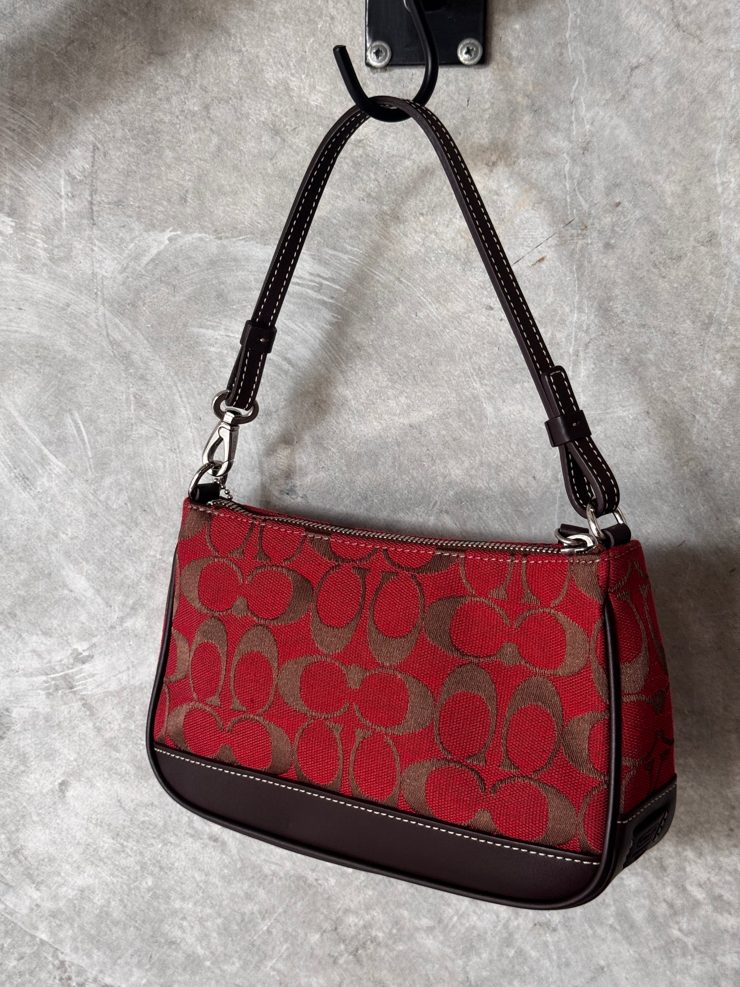 AUTHENTIC COACH RED MONOGRAM BAGUETTE